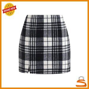 High Waist Plaid Mini Skirt Bodycon Pencil A-Line Fall Winter
